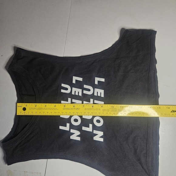 Lululemon Womens Shirt 8 Muscle Love Crop Tank Expression Black - Picture 6 of 6